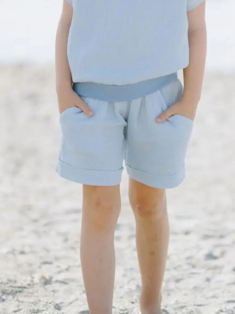 bio musselin shorts blau babbily gr. 104
