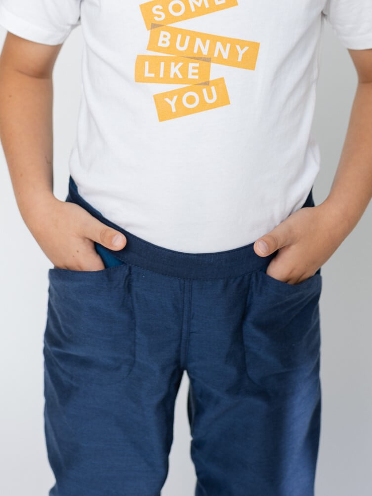 Sommer Robusthose mit Kniebesatz - Marine image 5