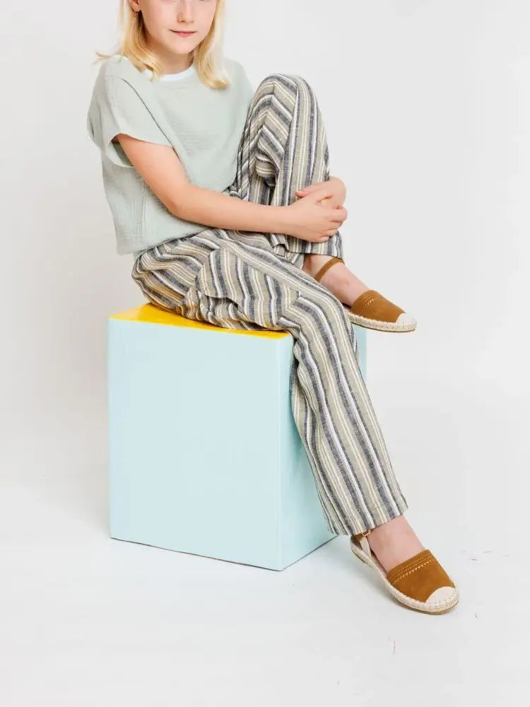 kinderhose leinen nachhaltig mit gummiband babbily gr 104