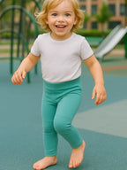 kinder leggings bio verstärktes knie grün babbily