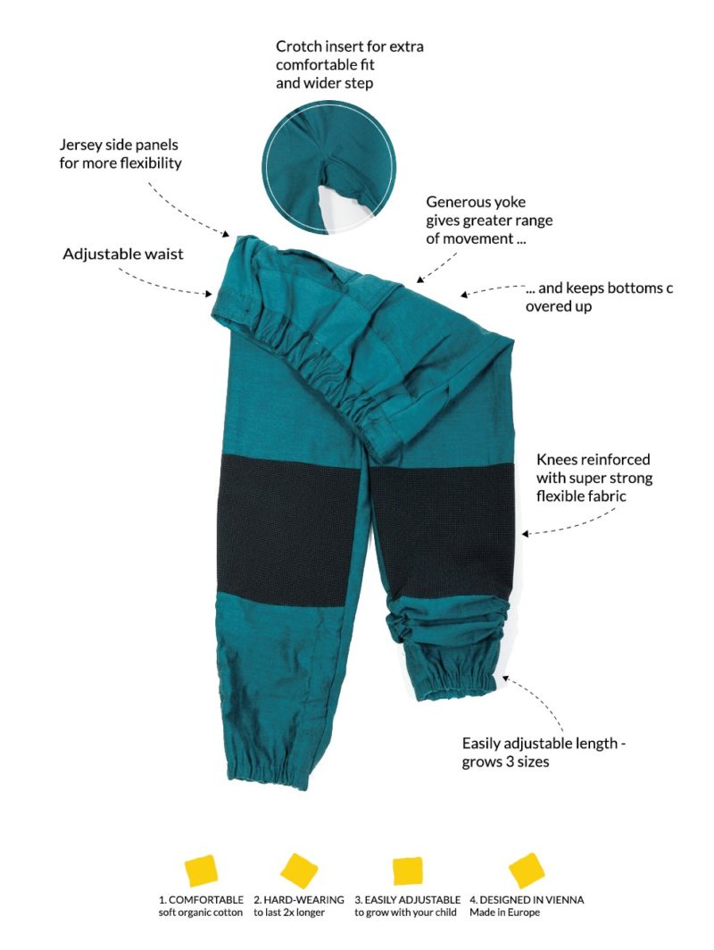 Sommer Robusthose mit Kniebesatz - Marine image 1