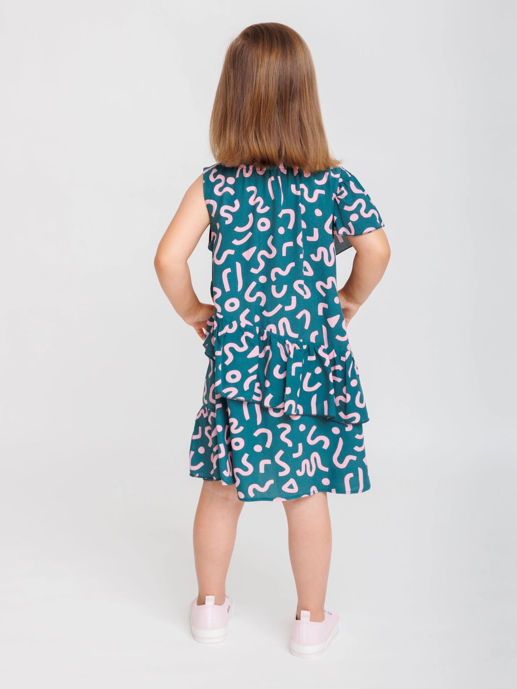 Mädchen Sommerkleid im Boho-Stil aus Ecovero - Petrol image 3