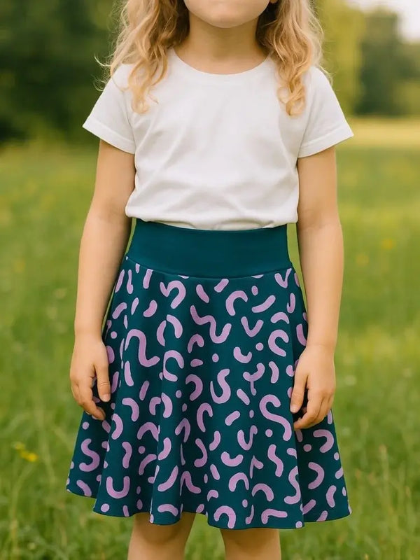 mädchen sommer rock mit integrierter shorts grün babbily bio baumwolle gr. 104