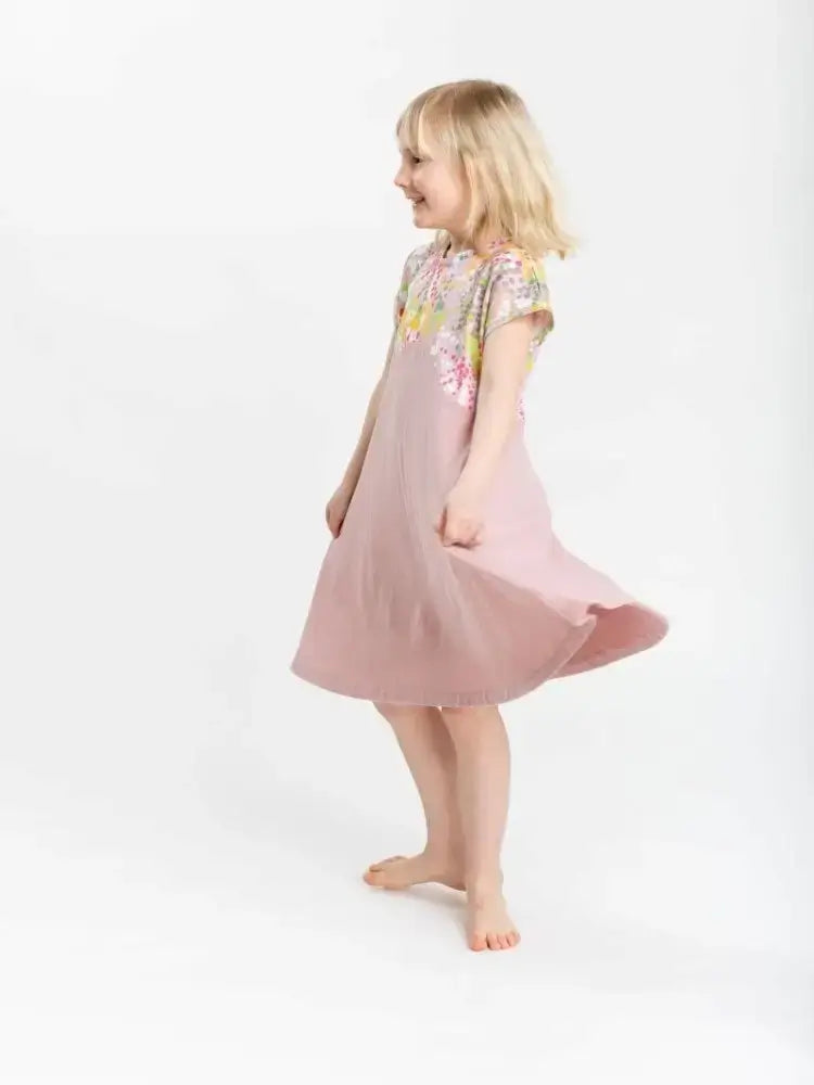 bio baumwolle kleid mädchen 104 babbily gots zertifiziert rosa