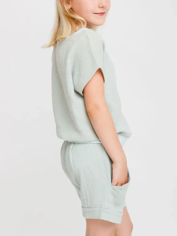 kinder musselin t-shirt bio-baumwolle hell grün babbily