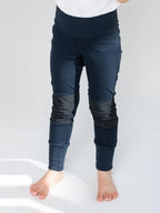 leggings with reinforced knees kids blue