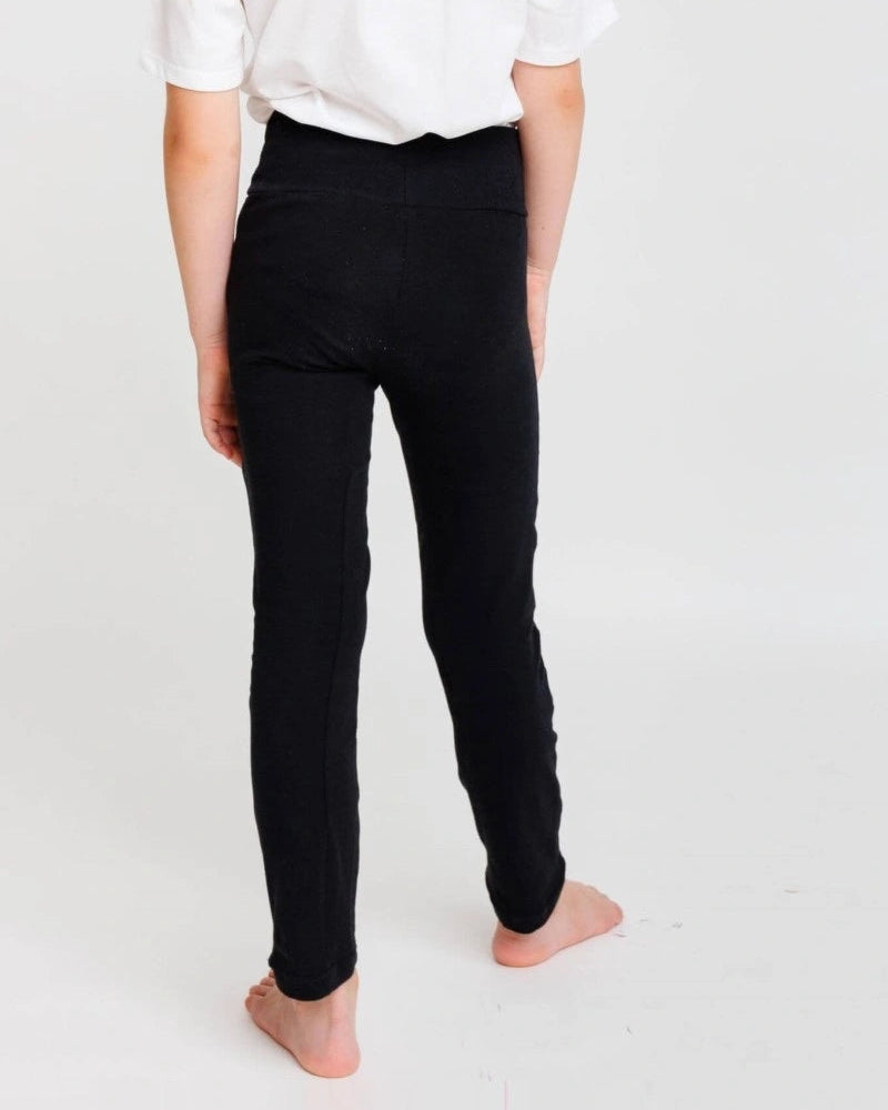 bio leggings kinder schwarz gr. 140 babbily