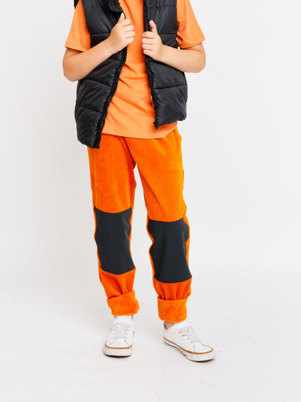 warme gefütterte hose kinder bio baumwolle gr 128 mit taschen verstärkte knie