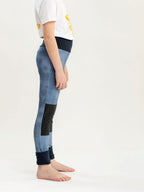babbily jeans leggings kinder blau denim bequem verstellbarere bund knieschoner gr 110