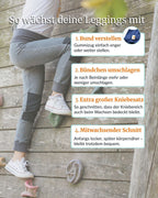 leggings mitwachsend verstellbarere bund bio baumwolle babbily gr 80 140 kindergarten schule spielplatz