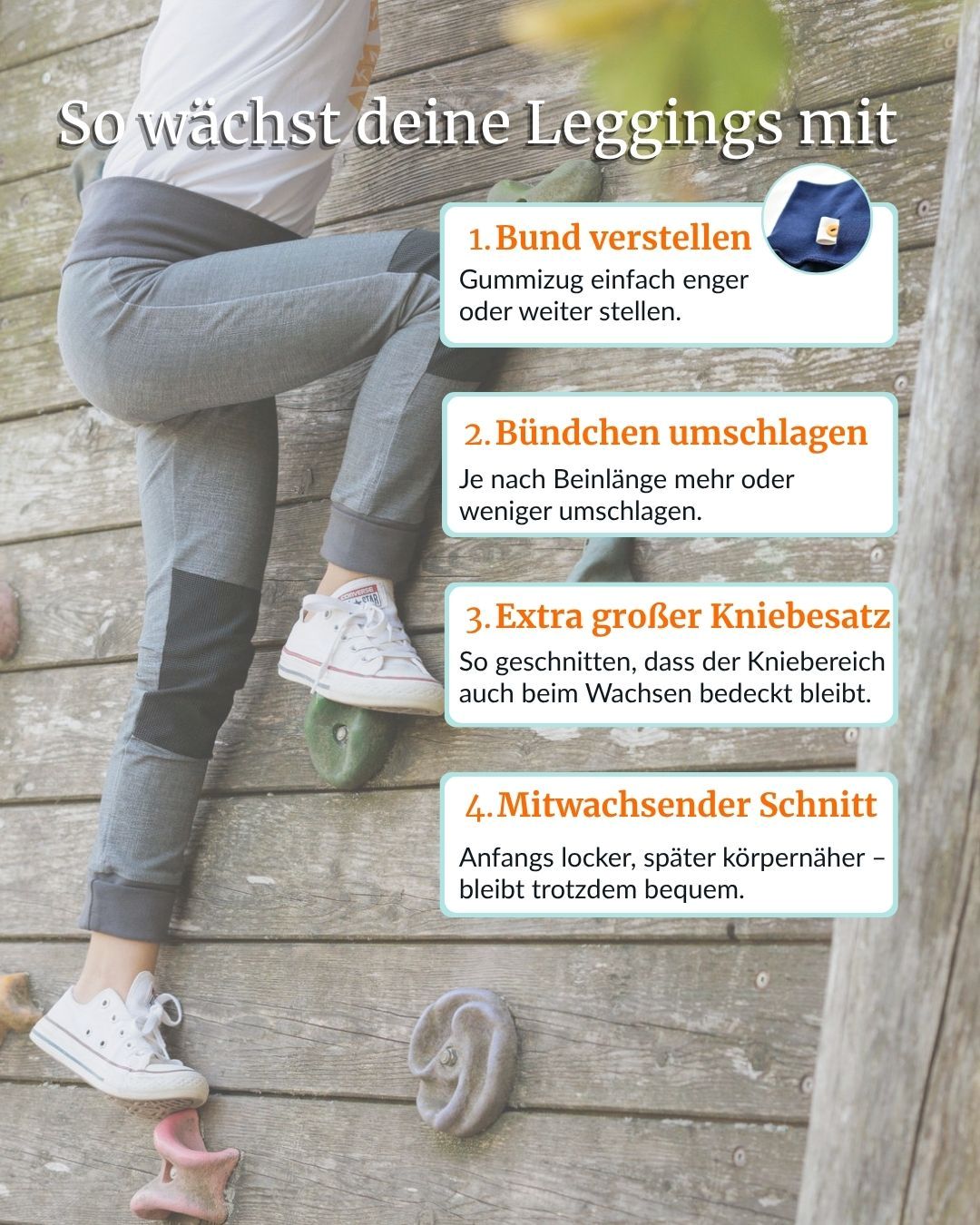 leggings mitwachsend verstellbarere bund bio baumwolle babbily gr 80 140 kindergarten schule spielplatz