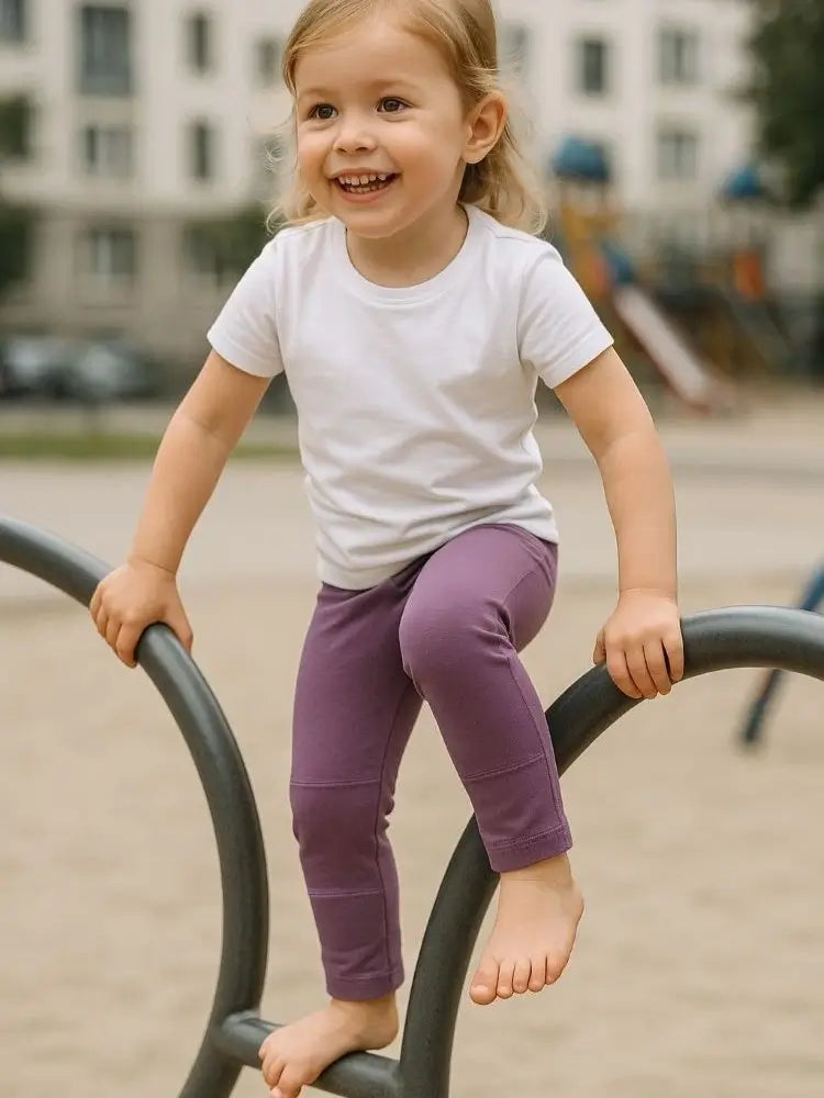 leggings mädchen bio baumwolle lila gr 92. babbily