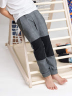 Kinderhose Bio-Baumwolle in Jeans-Optik | Mitwachsend, verstärktes Knie