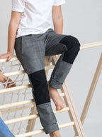 Kinderhose Bio-Baumwolle in Jeans-Optik | Mitwachsend, verstärktes Knie