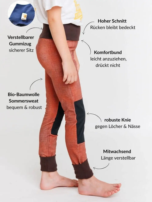 GrowProof™ Bio-Leggings im Jeans-Look - verstärkte Knie