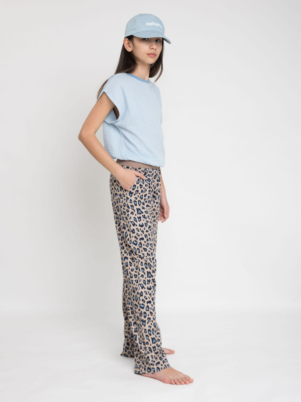 Leinenhose mit Taschen und verstellbarem Bund