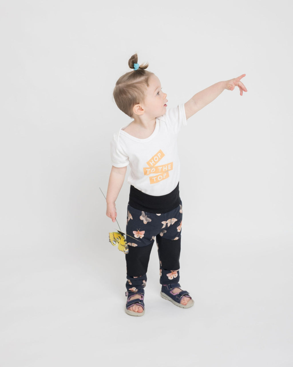 kindergarten leggings schwarz mit hohem bund, verstellbare länge und verstellbarer bund, mitwachsend. babbily gr 80 bis 140