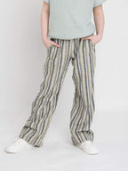 Leinenhose mit Taschen und verstellbarem Bund