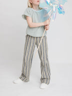 Leinenhose mit Taschen und verstellbarem Bund