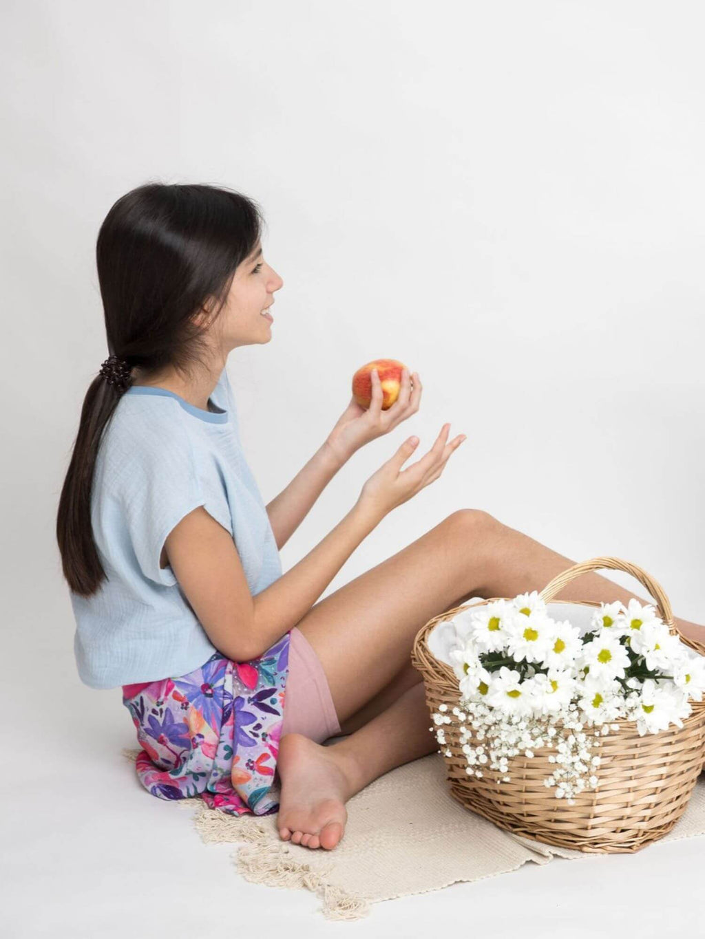 Skort Mädchen mit integrierter Shorts – Bio-Baumwolle & Ecovero, weiter Bund