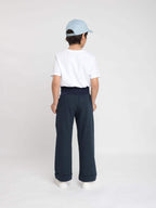 weite Schlupfhose Kinder Bio-Baumwolle Komfortbund Navy French Terry 8-9 Jahre Gr 128 Babbily