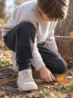 Adjustable fleece trousers for children - 100% organic cotton - reinforced knees