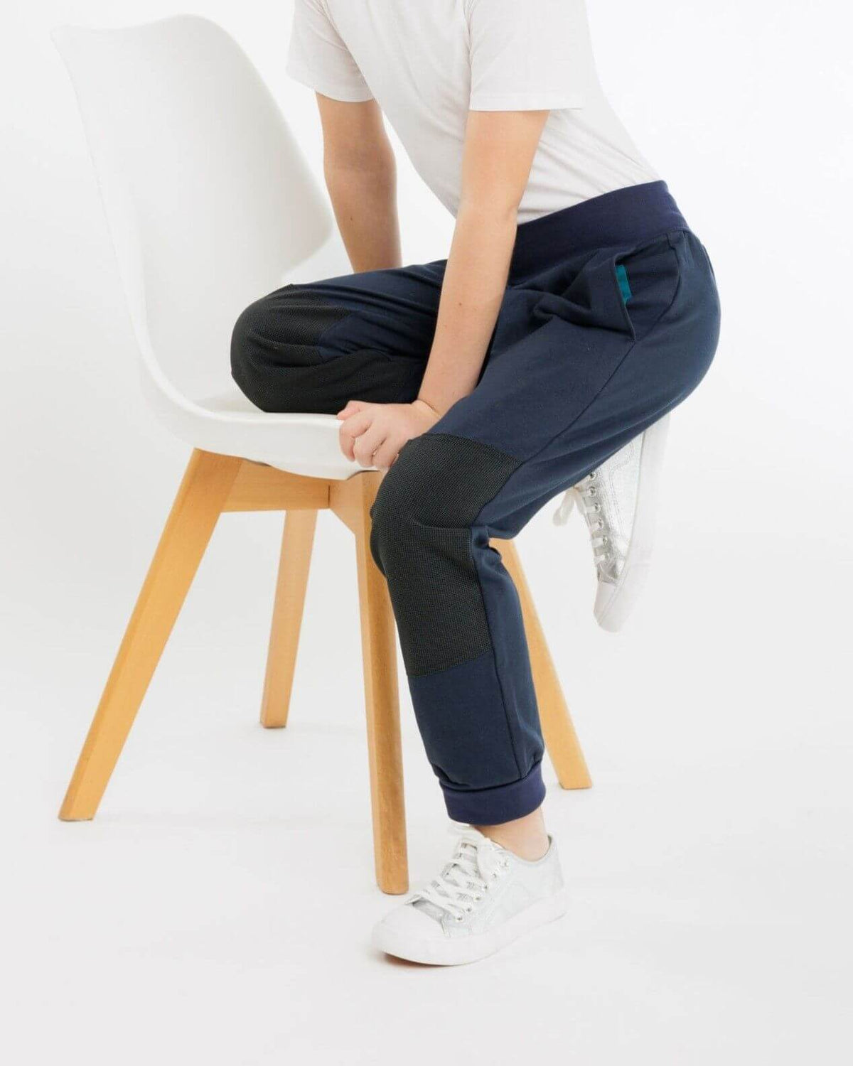 thermo hose kinder sweathose warm mit verstärktem knie weicher bund babbily marine blau gr 128