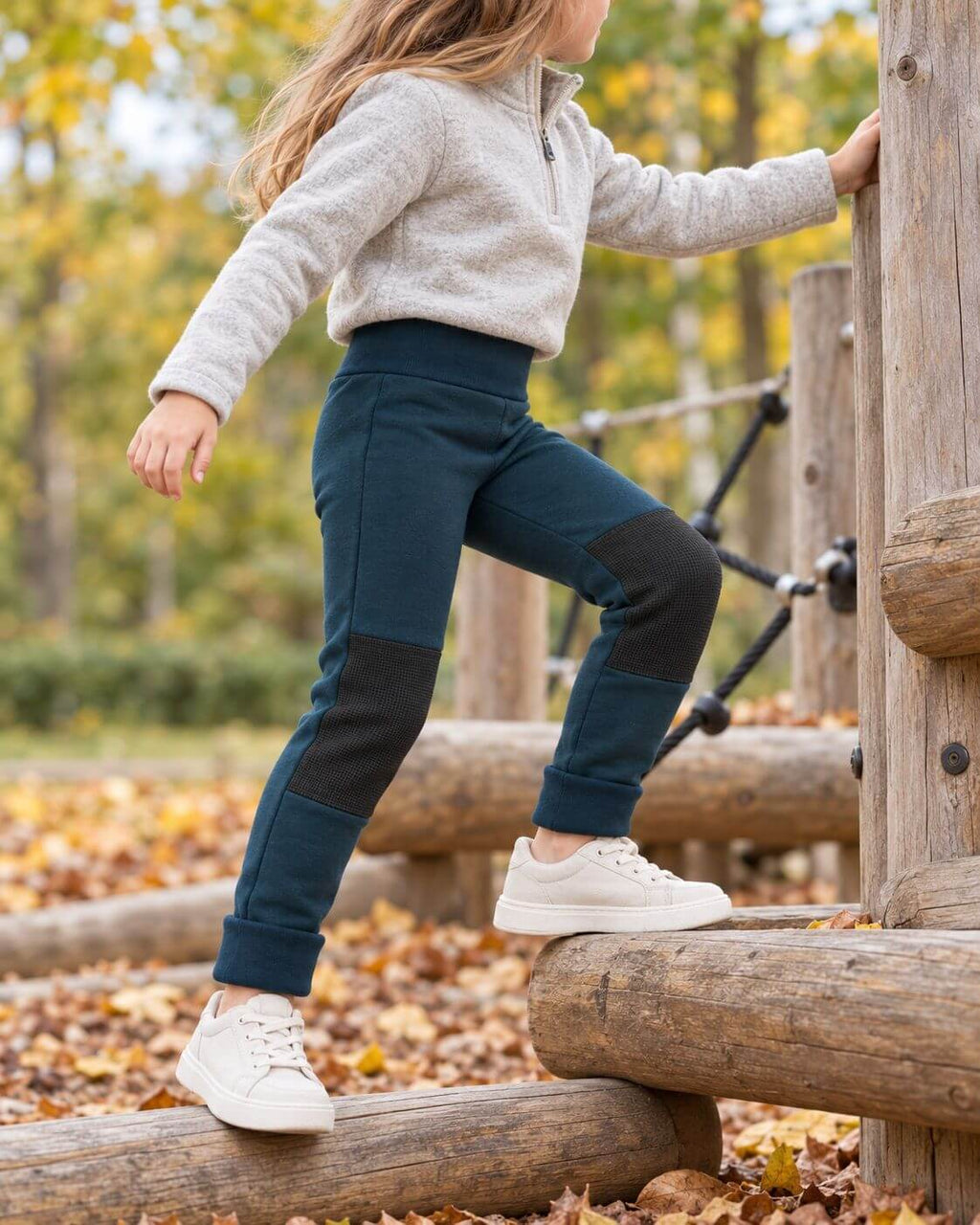 winter herbst leggings für den spielplatz kinder mit verstärktem knie