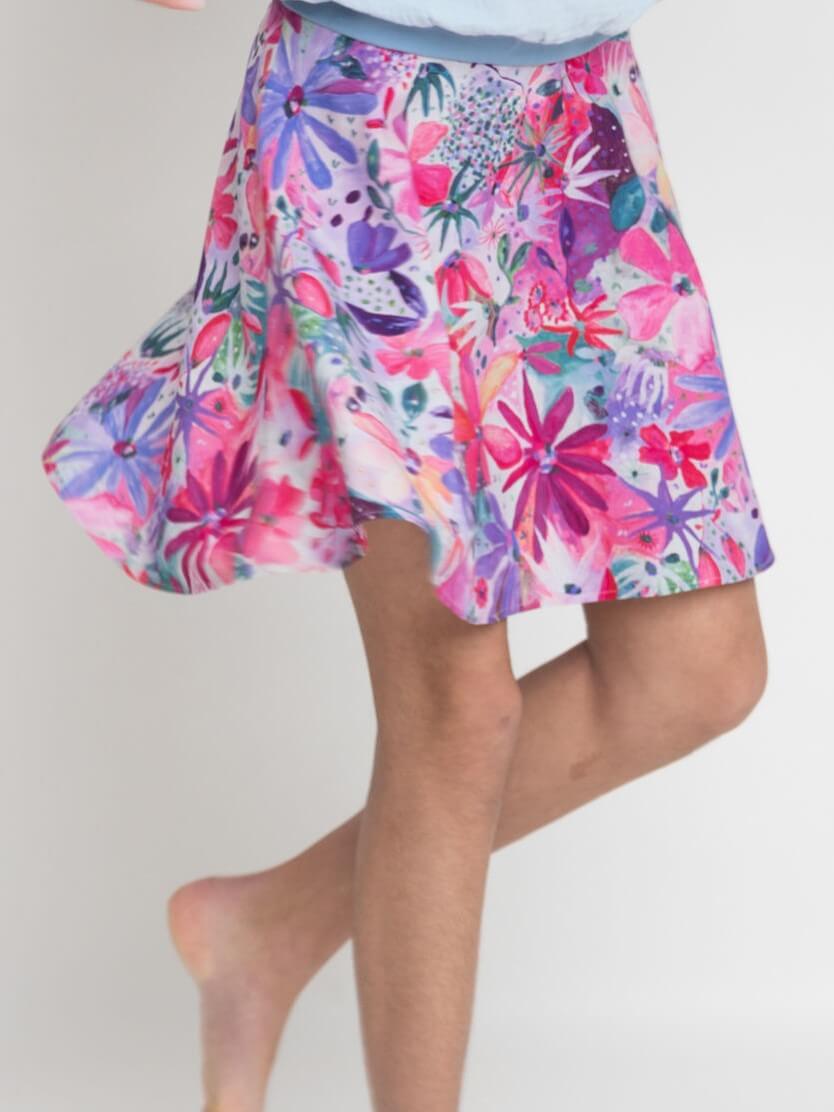 Skort Mädchen mit integrierter Shorts – Bio-Baumwolle & Ecovero, weiter Bund