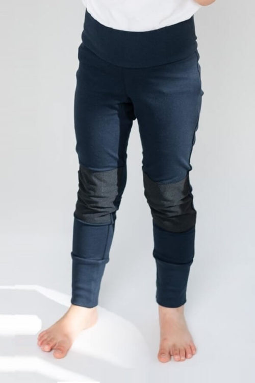 leggings with reinforced knees kids blue